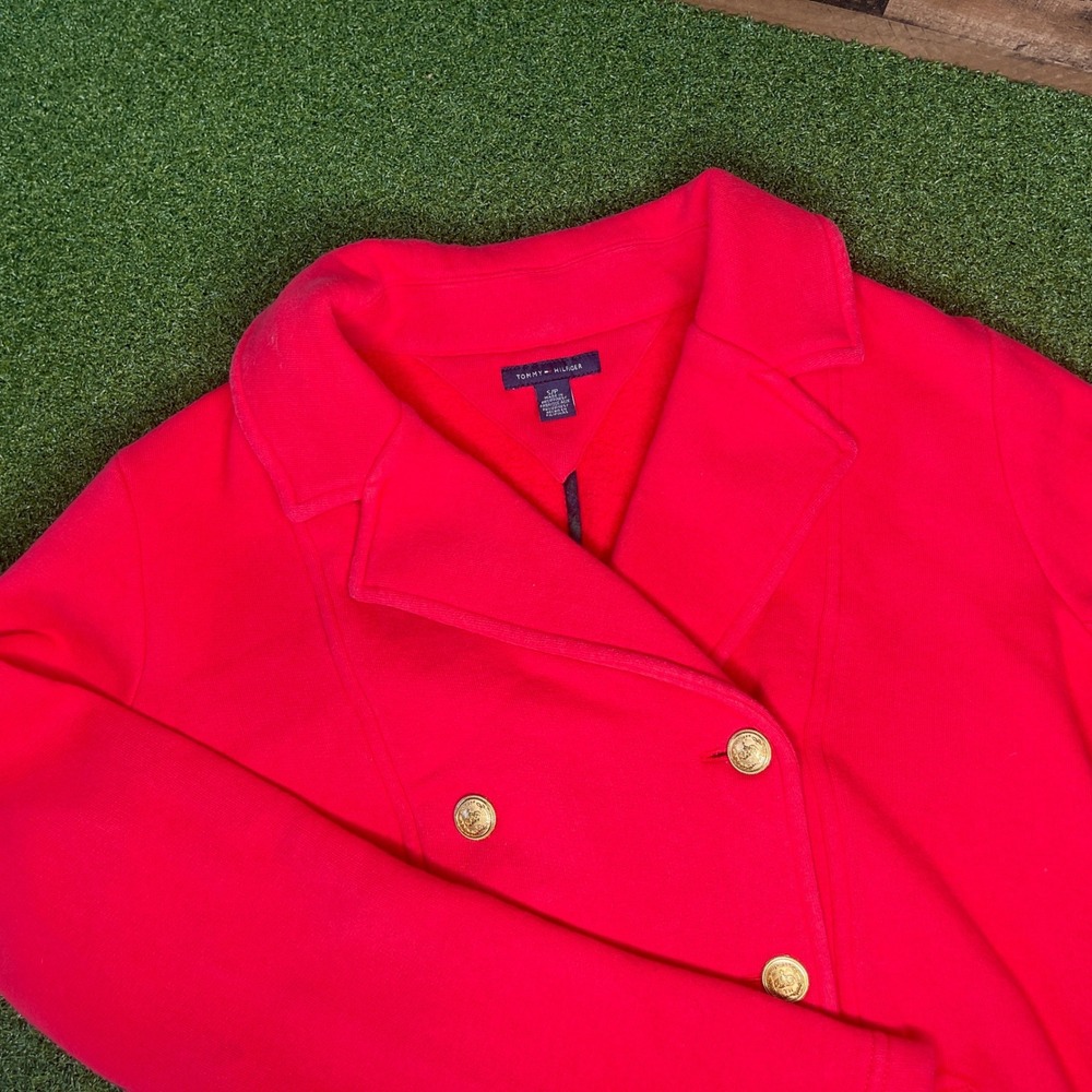 Tommy Hilfiger Blazer Jacket Double Breasted‎ Gold Buttons Red Small